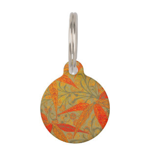 Morris & Co. Bamboo Pattern Godwin Orange & Sage Pet Tag