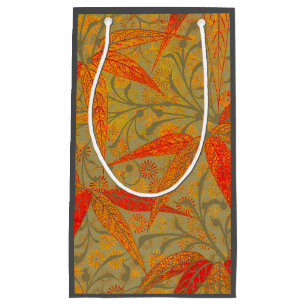 Morris & Co. Bamboo Pattern Godwin Orange & Sage Small Gift Bag