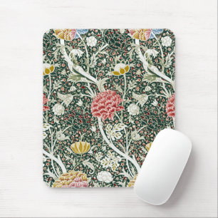 Morris Cray Vintage Blossom Floral Design Green Mouse Mat