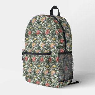 Morris Cray Vintage Blossom Floral Design Green Printed Backpack