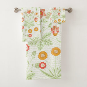 Morris Daisy, Classic Victorian Floral Pattern Bath Towel Set
