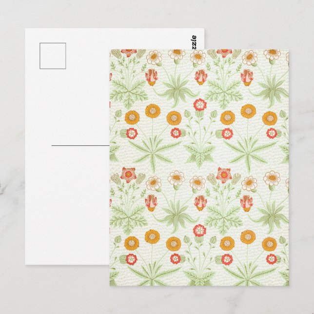 Morris Daisy, Classic Victorian Floral Pattern Postcard (Front/Back)