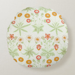 Morris Daisy, Classic Victorian Floral Pattern Round Cushion