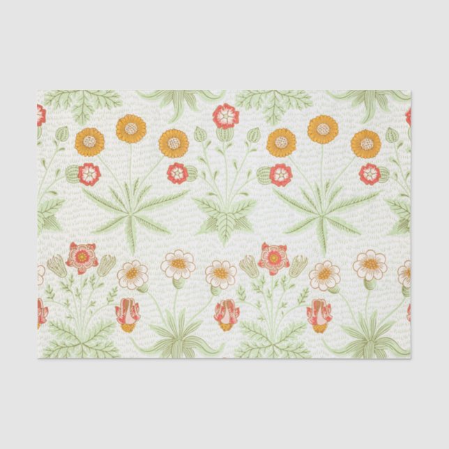 Morris Daisy, Classic Victorian Floral Pattern Tissue Paper (Front)