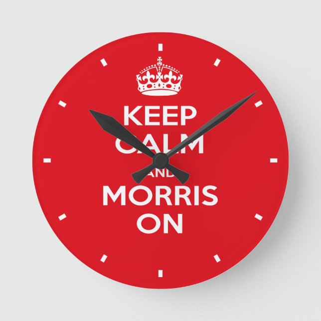 Morris Dancers, Keep Calm, Morris Dancing Round Clock (Front)