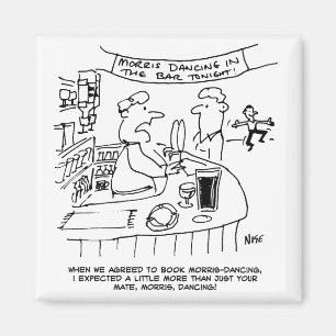 Morris Dancing in Pub. Traditional Morris Dancing Magnet