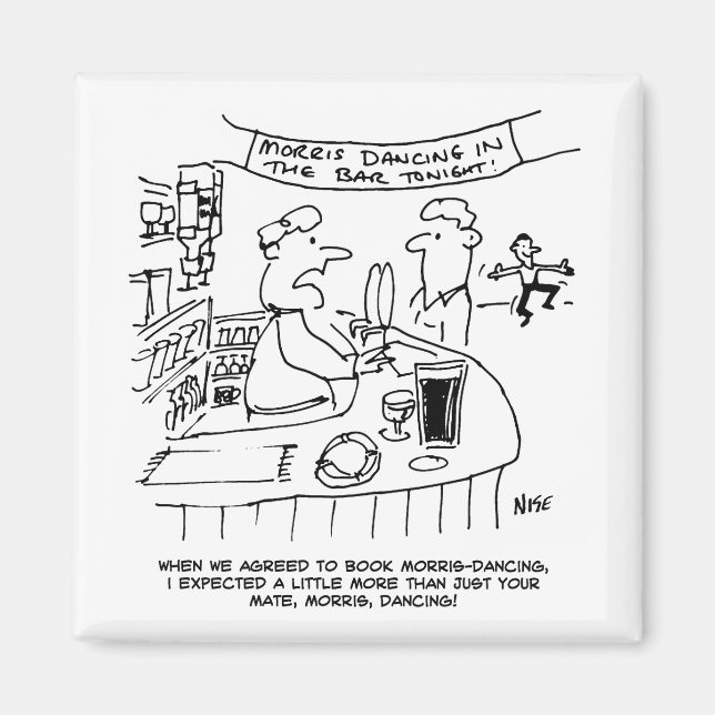 Morris Dancing in Pub. Traditional Morris Dancing Magnet (Front)