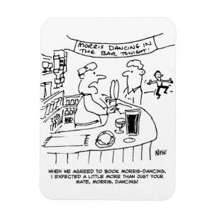 Morris Dancing in Pub. Traditional Morris Dancing Magnet