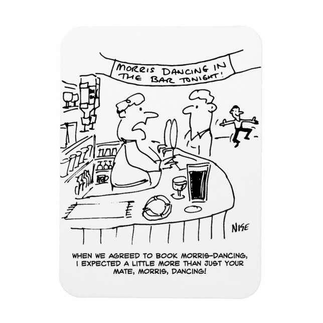 Morris Dancing in Pub. Traditional Morris Dancing Magnet (Vertical)