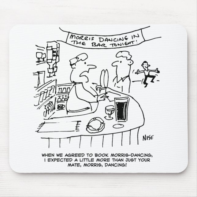 Morris Dancing in Pub. Traditional Morris Dancing Mouse Mat (Front)