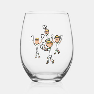 Morris Dancing Stemless Wine Glass