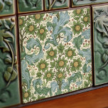 Morris Dearle Art Nouveau Floral Victorian Repro Tile<br><div class="desc">Elevate your interior with this unique ceramic tile, featuring a floral pattern designed by John Henry Dearle. Dearle, a principal designer at Morris & Co after William Morris's death in 1896, was known for his intricate designs, often borrowing motifs from Morris's earlier work. This tile incorporates elements from Morris's 'Acanthus'...</div>