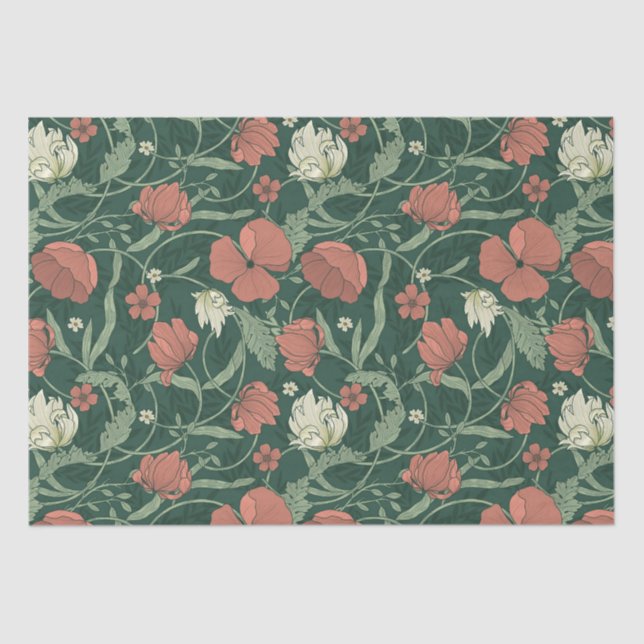 Morris Garden Floral Pattern Tissue Paper (Front)