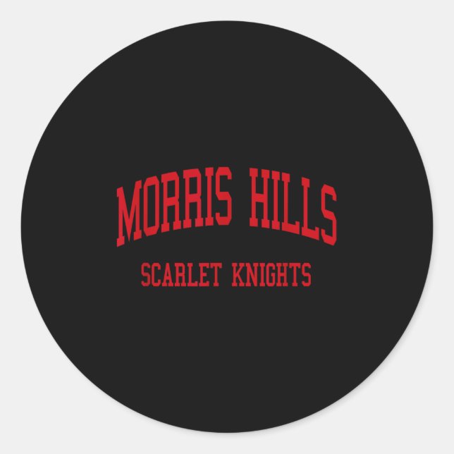 Morris Hills High School Hs Rockaway Nj Retro  Classic Round Sticker (Front)