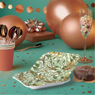 Morris - Honeysuckle green and gold Paper Plate