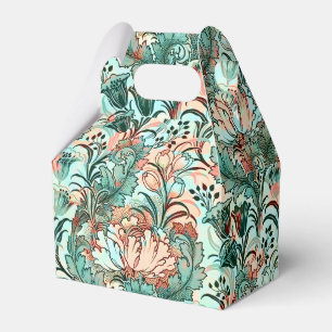 Morris Inspired Tulips,Peonies,Acanthus Green Favour Box
