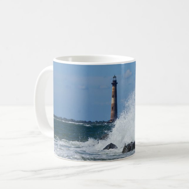 Morris Island Lighthouse Splash Coffee Mug (Front Left)