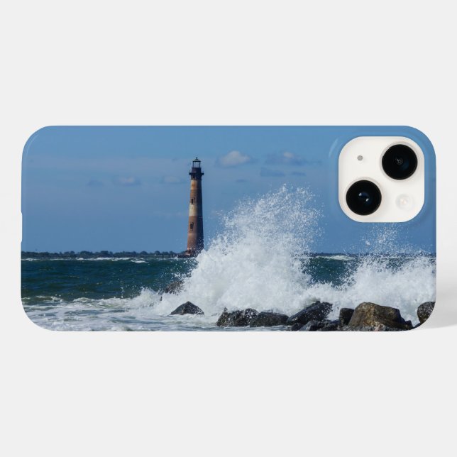 Morris Island Lighthouse Splash iPhone Case (Back (Horizontal))