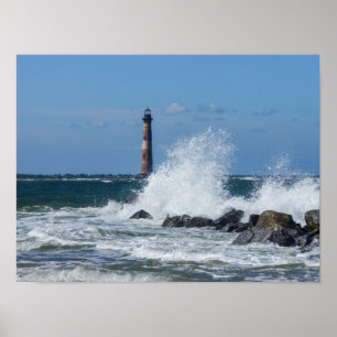 Morris Island Lighthouse Splash Poster
