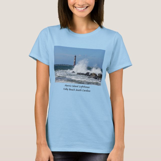 Morris Island Lighthouse Splash T-Shirt (Front)