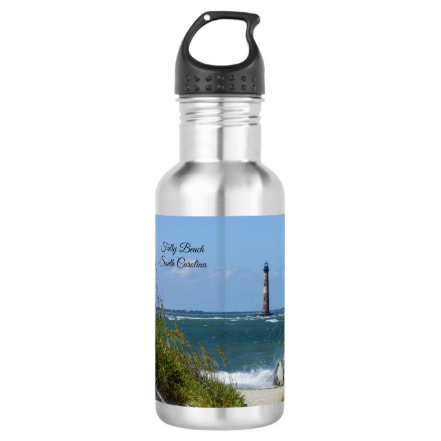 Morris Island Lighthouse Walkway Water Bottle (Front)