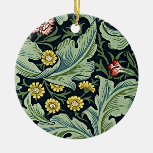 Morris - Leicester, vintage pattern, Ceramic Tree Decoration (Front)