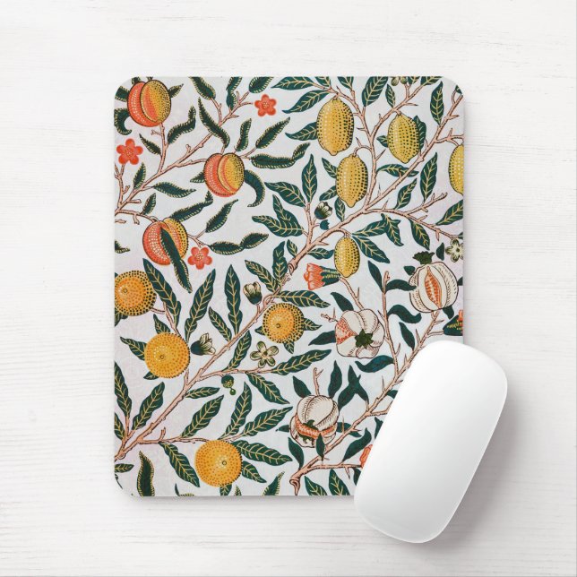 Morris Light Background Antique Pomegrana Pattern Mouse Mat (With Mouse)