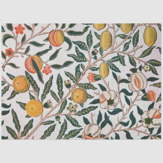 Morris Light Background Antique Pomegrana Pattern Tissue Paper (Front)