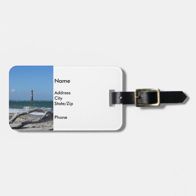 Morris Lighthouse And Tree Remains Luggage Tag (Front Horizontal)