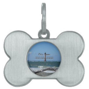 Morris Lighthouse And Tree Remains Pet ID Tag