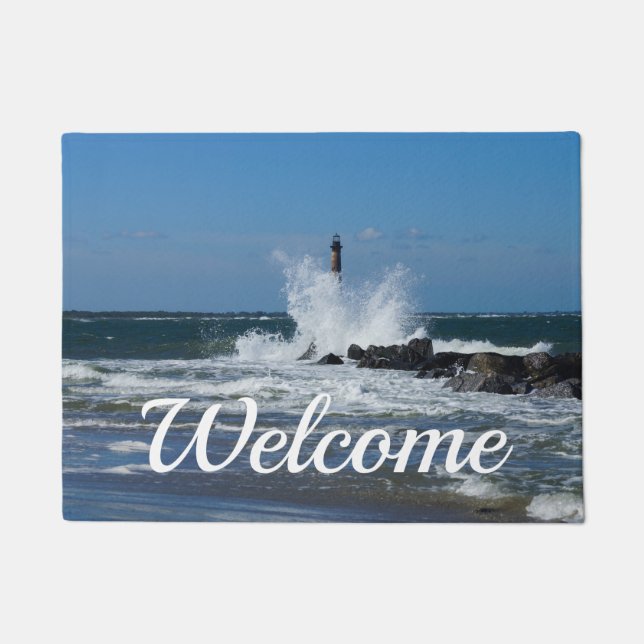 Morris Lighthouse Splash Welcome Doormat (Front)