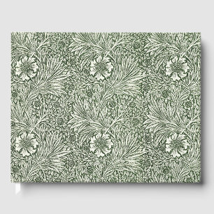 Morris Marigold Vintage 1875 Green Floral Flower Guest Book