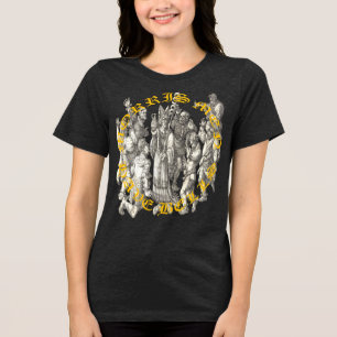Morris Men Have Bells Mediaeval Art Ancient Text Tri-Blend Shirt