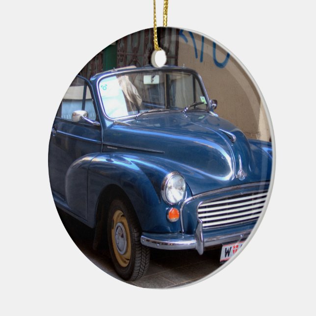 Morris Minor Convertible Tourer Ceramic Tree Decoration (Left)