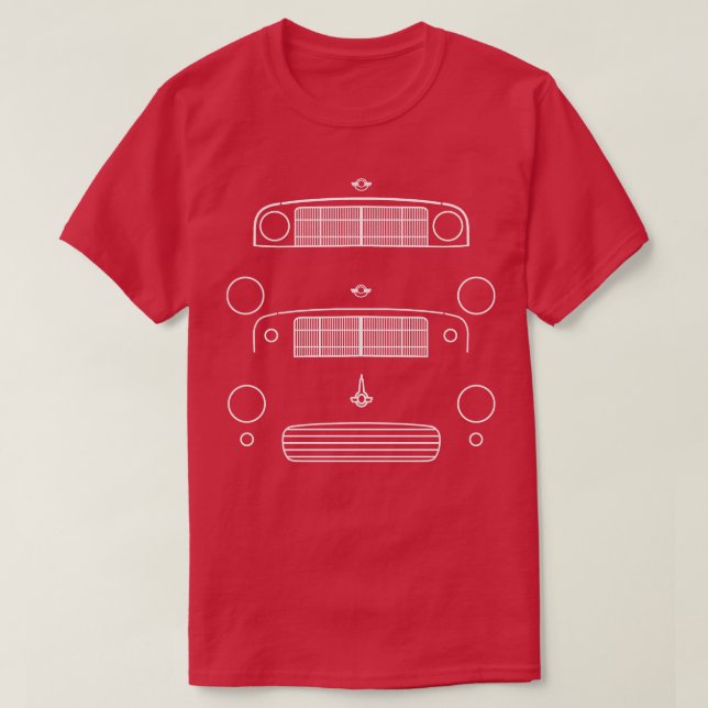 Morris Minor evolution classic cars 19481971 white T-Shirt (Design Front)