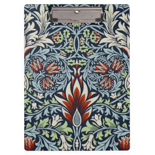 Morris Navy Blue Snakeshead Floral Wallpaper Clipboard