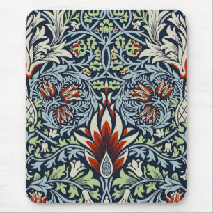 Morris Navy Blue Snakeshead Floral Wallpaper Mouse Mat