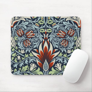 Morris Navy Blue Snakeshead Floral Wallpaper Mouse Mat