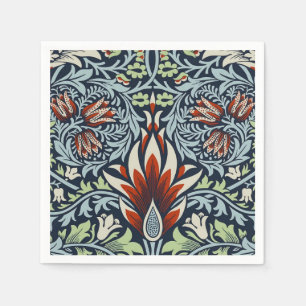 Morris Navy Blue Snakeshead Floral Wallpaper Napkin