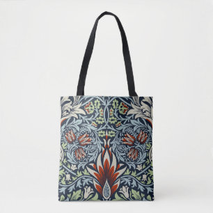Morris Navy Blue Snakeshead Floral Wallpaper Tote Bag