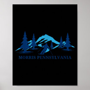 Morris pennsylvania ski resort skiing skier poster