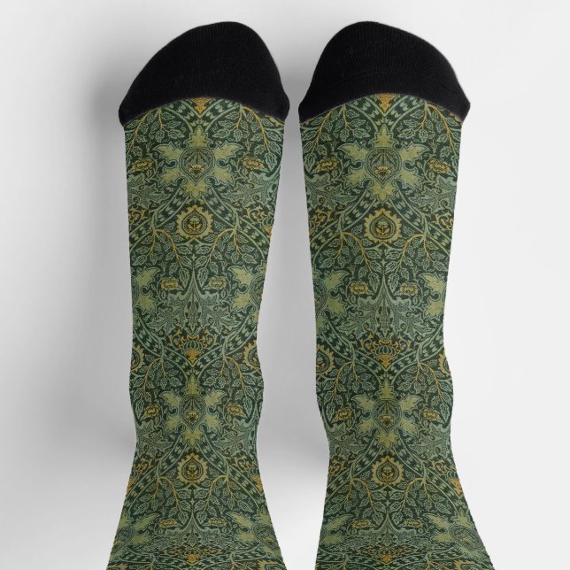 Morris Persian Elegance: The Ispahan Carpet Rug Socks (Top)