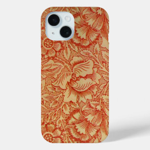 Morris - Pink and Poppy.floral pattern iPhone 15 Case