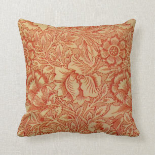 Morris - Pink and Poppy.floral pattern Cushion