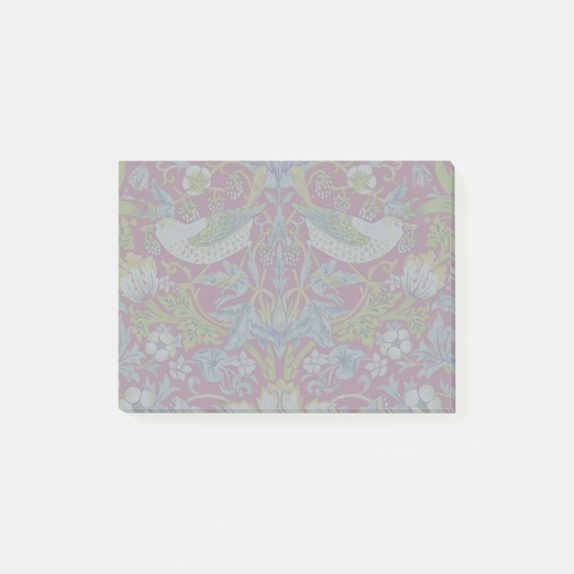 Morris Red Background Strawberry Thief Pattern Post-it Notes (Front)