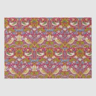 Morris Red Background Strawberry Thief Pattern Tissue Paper