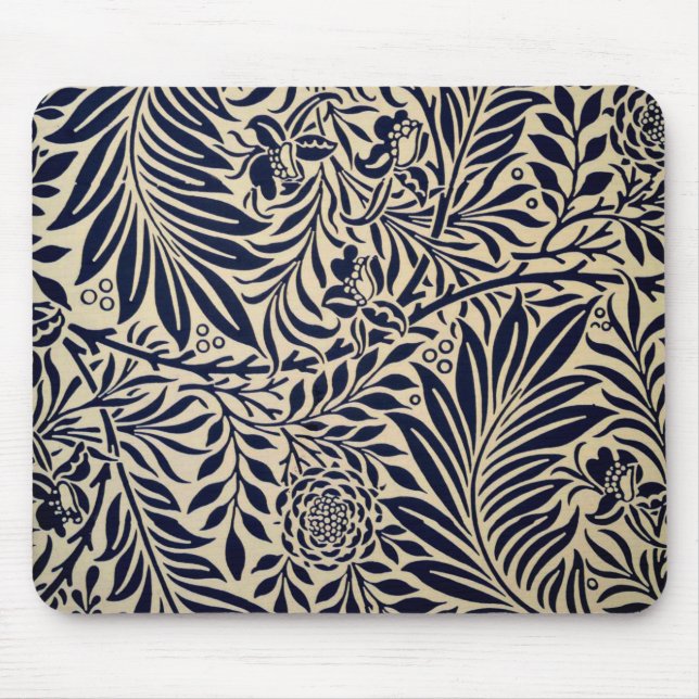 Morris - Spray - Navy Blue Mouse Mat (Front)