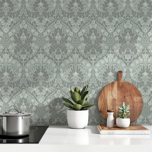 Morris Spring Thicket Sage Green Soft Grey Wallpaper (Creator Uploaded)