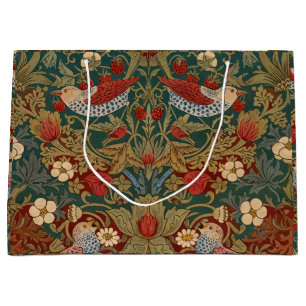 Morris - Strawberry Thief  #2 Floral Pattern  Large Gift Bag