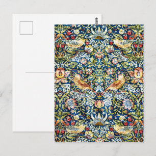 Morris - Strawberry Thief Bird & Floral Pattern Postcard